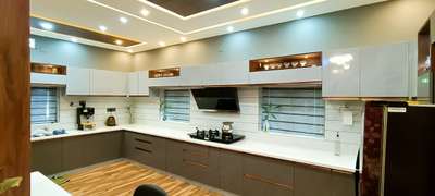 Ceiling, Kitchen, Lighting, Storage Designs by Interior Designer mp interiors, Kottayam | Kolo