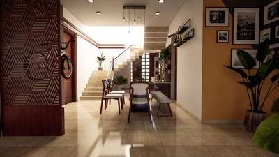 Dining, Furniture, Table, Staircase, Home Decor Designs by Architect ONE 1 ARCHITECTS, Kottayam | Kolo