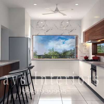 Kitchen, Furniture, Lighting, Storage, Wall Designs by Interior Designer vijith Ettumel, Ernakulam | Kolo