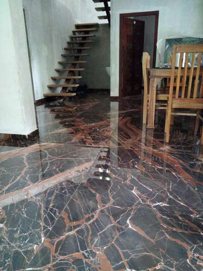 Flooring, Dining, Staircase Designs by Interior Designer Aradhy Sajikumar, Kozhikode | Kolo
