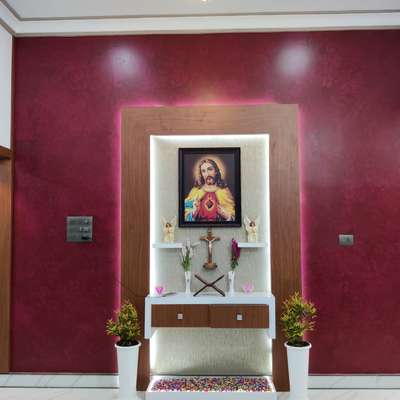 Lighting, Prayer Room, Home Decor, Storage, Wall Designs by Interior Designer Byju Balakrishnan, Kannur | Kolo