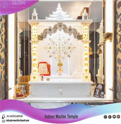 Prayer Room, Storage Designs by Building Supplies Glow Marble  A Marble Carving Company , Jaipur | Kolo