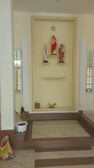 Prayer Room, Storage, Flooring Designs by Painting Works Rajeev Ranjini, Thrissur | Kolo