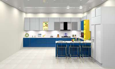 Kitchen, Lighting, Storage, Flooring, Furniture Designs by Contractor RP Singh singhpuriya, Delhi | Kolo