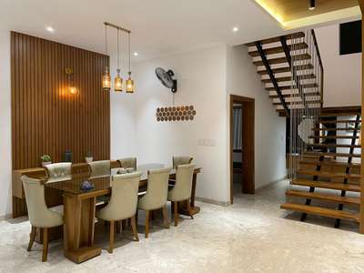 Dining, Furniture, Table, Lighting, Staircase Designs by Architect Deepthik Divakaran, Kozhikode | Kolo