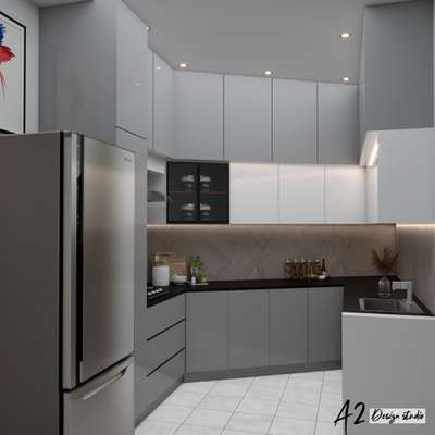 Kitchen, Lighting, Storage Designs by Interior Designer A2 Design Studio, Ghaziabad | Kolo