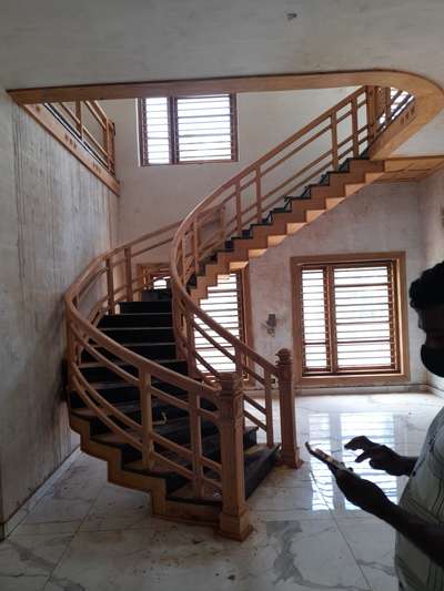 Staircase Designs by Carpenter sajith saji, Kannur | Kolo