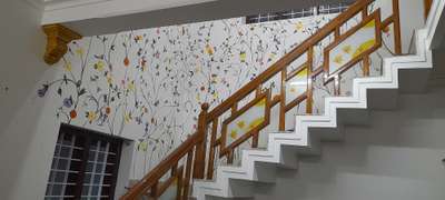 Wall, Staircase Designs by Painting Works babuantony antony, Thrissur | Kolo
