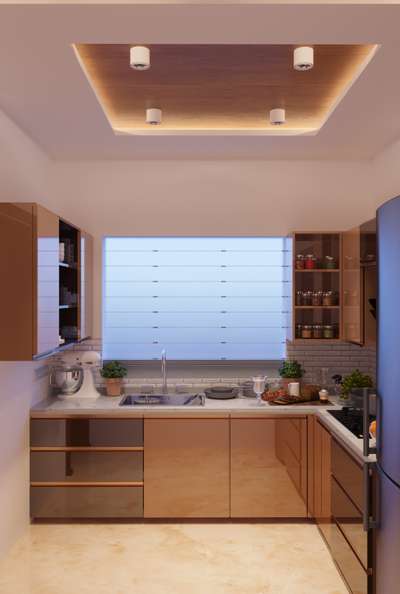 Ceiling, Kitchen, Storage Designs by Architect Jamsheer K K, Kozhikode | Kolo