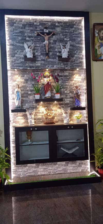 Prayer Room, Lighting, Storage Designs by Interior Designer Native  Associates , Wayanad | Kolo