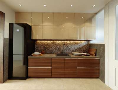 Kitchen, Lighting, Storage Designs by Architect Anil Asokan, Alappuzha | Kolo