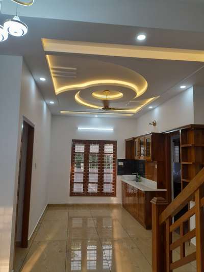 Ceiling, Lighting, Kitchen, Storage, Window Designs by Painting Works sajad  sajad s, Thiruvananthapuram | Kolo