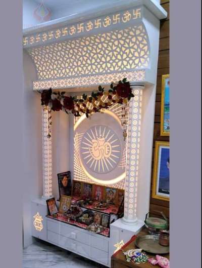 Prayer Room, Storage, Lighting Designs by Interior Designer Shubham Meena, Bhopal | Kolo