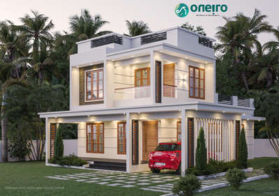 Exterior, Outdoor, Lighting Designs by Contractor Oneiro Builders and developers, Pathanamthitta | Kolo