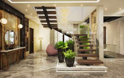 Living, Furniture, Staircase, Flooring, Lighting, Home Decor Designs by Interior Designer Fahad Abdulkalam, Thrissur | Kolo
