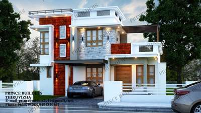 Exterior, Lighting Designs by Civil Engineer PRINCE Builders, Alappuzha | Kolo