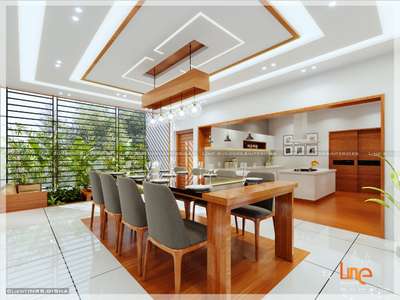Ceiling, Dining, Furniture, Table Designs by Architect Line Builders, Thrissur | Kolo