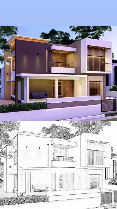 Exterior, Lighting, Plans Designs by Building Supplies Shreyas Architects    interiors, Thrissur | Kolo