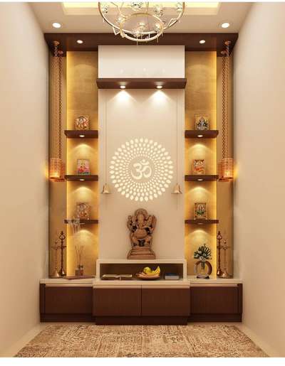 Prayer Room, Lighting, Storage Designs by Carpenter Abi Revathi, Kannur | Kolo