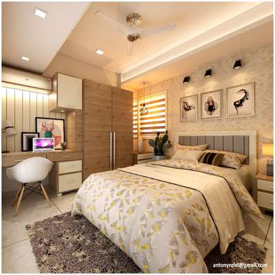 Bedroom, Furniture, Lighting, Storage, Wall Designs by 3D & CAD ANTONY RAPHAEL, Ernakulam | Kolo