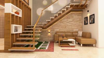 Living, Staircase, Furniture, Table, Storage Designs by 3D & CAD ibrahim badusha, Thrissur | Kolo