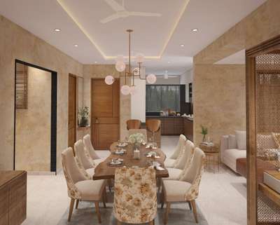 Ceiling, Furniture, Lighting, Table, Dining Designs by 3D & CAD Abhishant  Yadav, Gurugram | Kolo