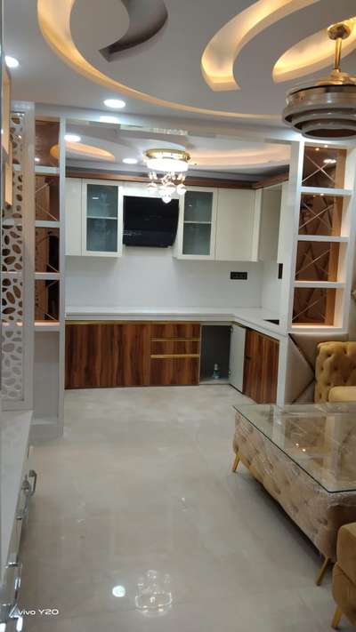 Ceiling, Kitchen, Lighting, Storage, Table Designs by Carpenter Sabir Hussain furniture, Gautam Buddh Nagar | Kolo