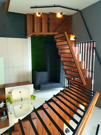 Dining, Lighting, Staircase Designs by Home Owner Jithin Babu, Kollam | Kolo