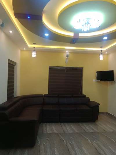 Ceiling, Furniture, Lighting, Living Designs by Contractor Zeekon Builders Pvt Ltd sagar, Pathanamthitta | Kolo