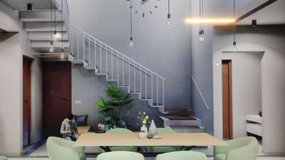 Dining, Furniture, Table, Staircase, Door Designs by Contractor Sammas Eleyodath, Malappuram | Kolo