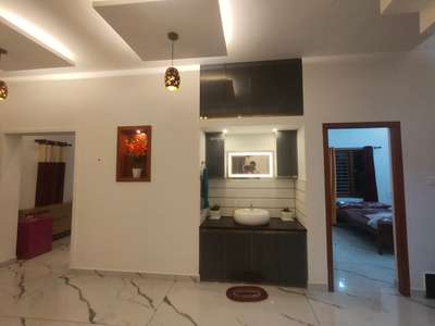 Dining, Lighting, Ceiling, Storage, Flooring Designs by Civil Engineer Hijas Ahammed, Kozhikode | Kolo
