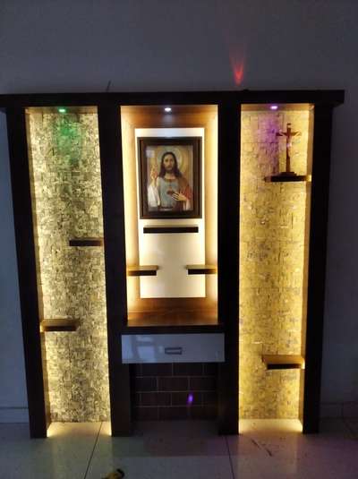 Prayer Room, Lighting, Storage Designs by Carpenter varghese Anoop, Ernakulam | Kolo