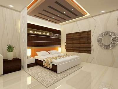 Bedroom, Furniture, Ceiling, Lighting, Wall Designs by Contractor Bineesh  xavier, Ernakulam | Kolo