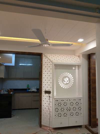 Ceiling, Lighting, Prayer Room, Storage Designs by Electric Works NandLaL Electrician, Jaipur | Kolo