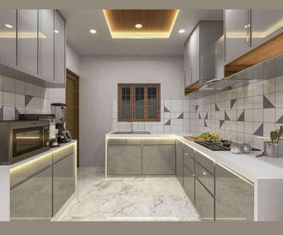 Ceiling, Kitchen, Lighting, Storage Designs by Carpenter Azam Khan, Delhi | Kolo