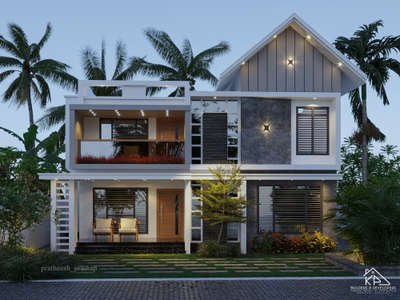 Exterior Designs by Civil Engineer KP Builders  and developers, Thrissur | Kolo