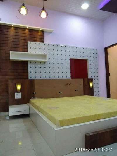 Bedroom, Storage, Furniture, Lighting, Wall Designs by Contractor Ali Saifi, Gautam Buddh Nagar | Kolo