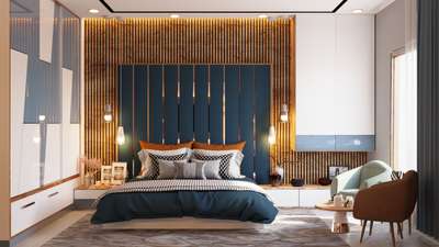 Lighting, Furniture, Bedroom, Wall, Storage Designs by Interior Designer Råvi Patidar, Indore | Kolo