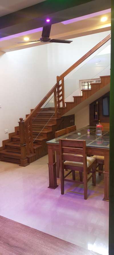 Dining, Furniture, Table, Lighting, Staircase Designs by Carpenter Sreejith Karappillilvpra, Ernakulam | Kolo