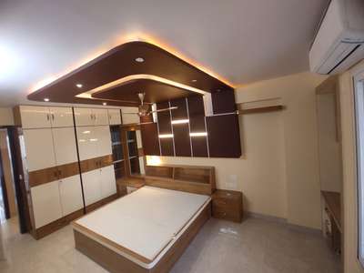 Ceiling, Lighting, Furniture, Bedroom Designs by Contractor Akhilesh Pal, Indore | Kolo