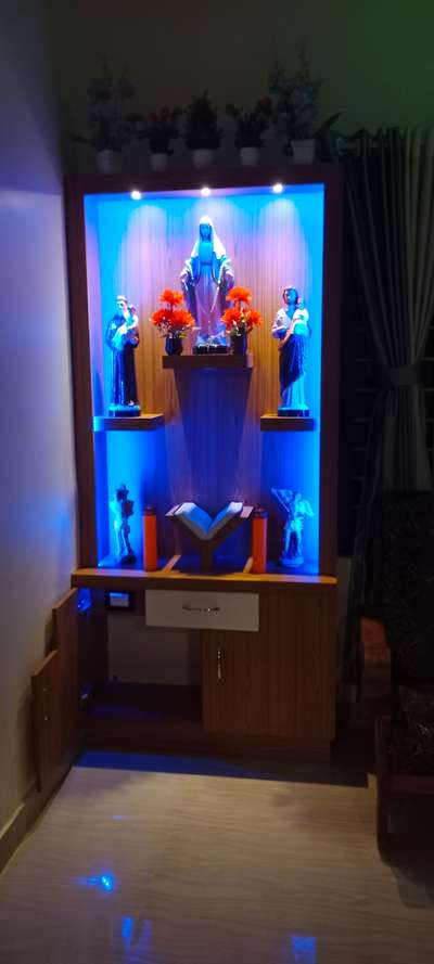 Lighting, Prayer Room, Storage Designs by Carpenter Anil kumar, Kottayam | Kolo