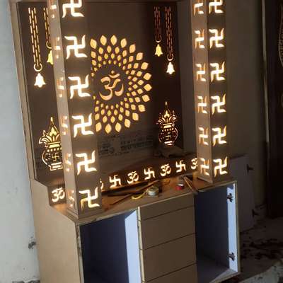 Lighting, Prayer Room, Storage Designs by Carpenter Najaf Saifi, Delhi | Kolo