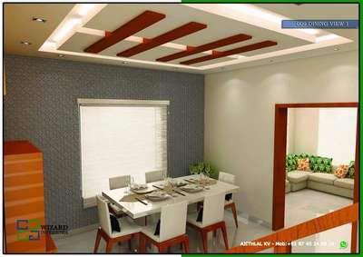 Dining, Ceiling, Wall Designs by Interior Designer WIZARD INTERIORS, Ernakulam | Kolo