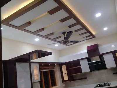 Ceiling, Lighting, Storage, Kitchen Designs by Interior Designer Sajeesh Venu, Thrissur | Kolo