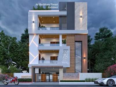 Exterior, Lighting Designs by Architect Architect  Shubham Tiwari, Meerut | Kolo