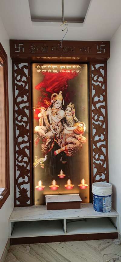 Prayer Room, Lighting, Storage Designs by Contractor devender kumar, Faridabad | Kolo
