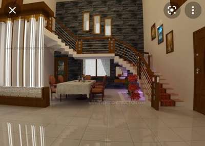 Dining, Furniture, Table, Staircase, Wall Designs by Contractor manikuttan manikuttan, Thiruvananthapuram | Kolo