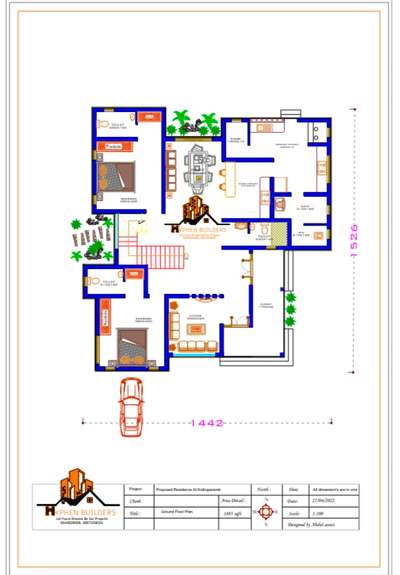 Plans Designs by Civil Engineer Hyphenbuilders abdazeez, Kannur | Kolo