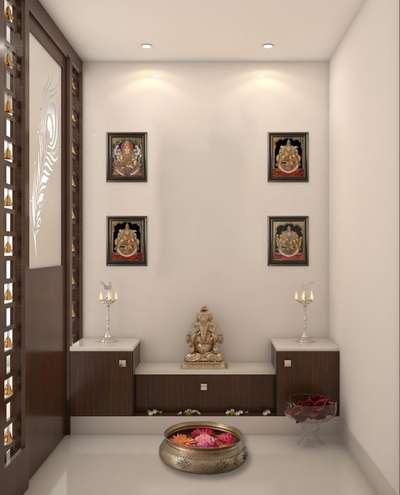Prayer Room, Storage Designs by Contractor Rahul farnichar work  farnichar contact Indore , Indore | Kolo