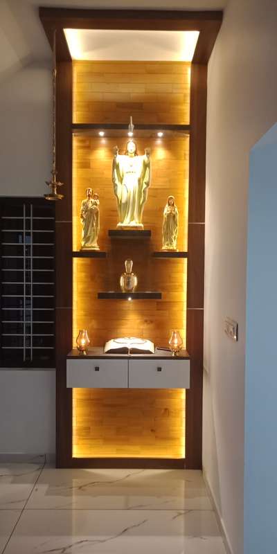 Lighting, Storage, Prayer Room Designs by Carpenter Bronson joseph cj, Ernakulam | Kolo